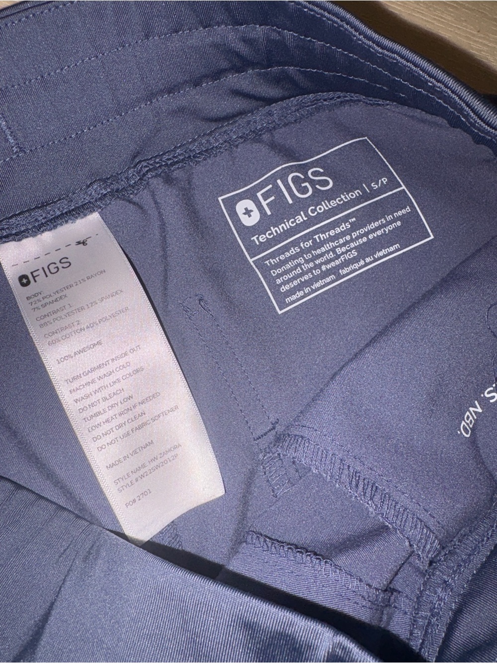 FIGS Technical Collection Jogger Scrub Pants Navy Women’s Small - Picture 3 of 4